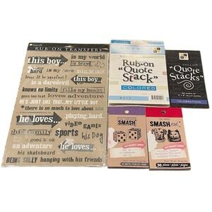 Smash Pads Rub‎ On Transfer Journaing Paper Crafting Scrapbooking Lot